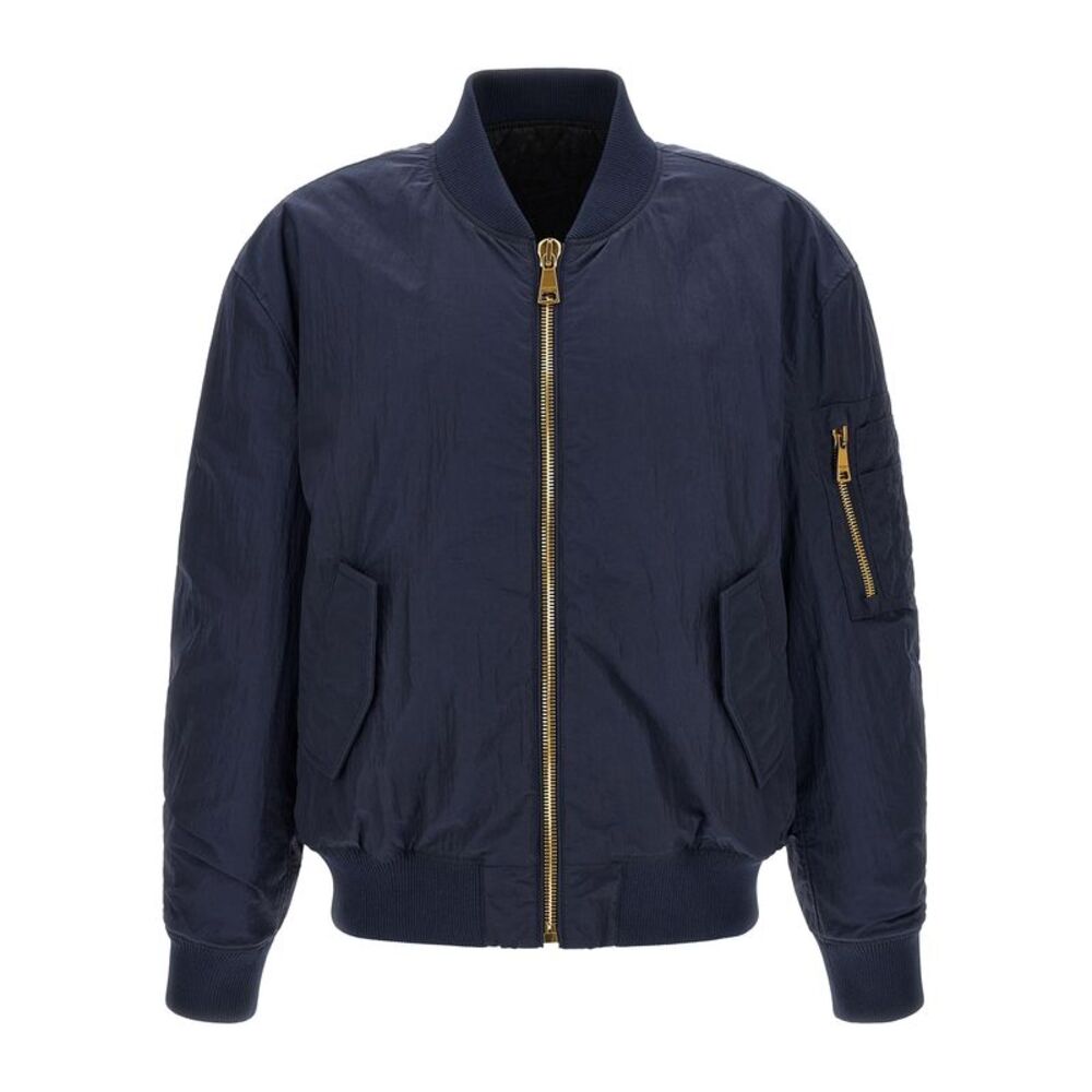Balmain Men Logo Embroidery Bomber Jacket